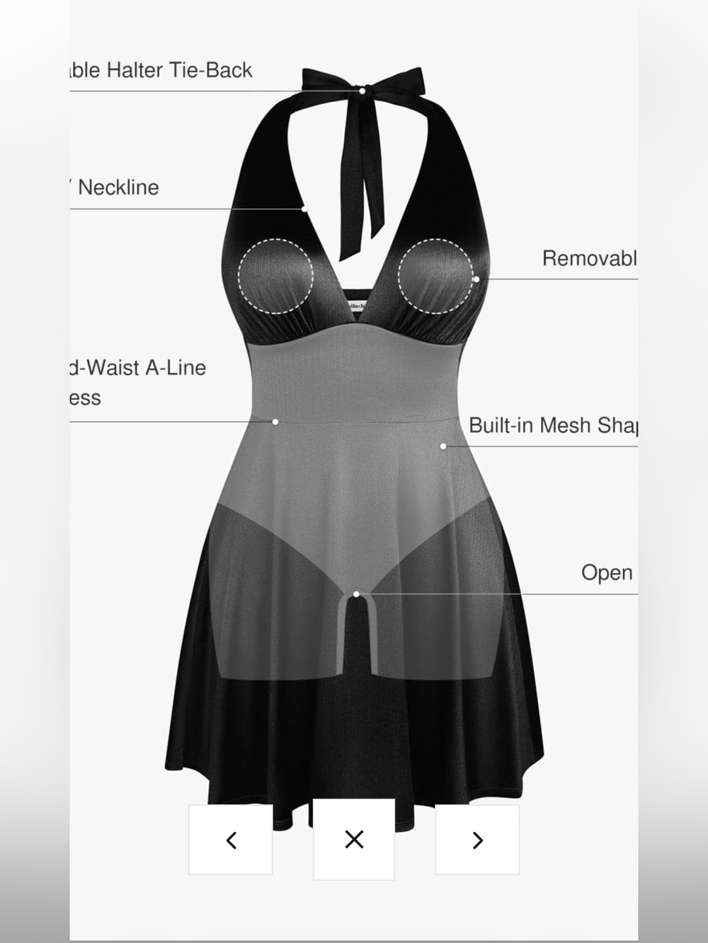 Nwt Popilush Shapewear Halter Fit & Flare Mini Dress . price is firm !